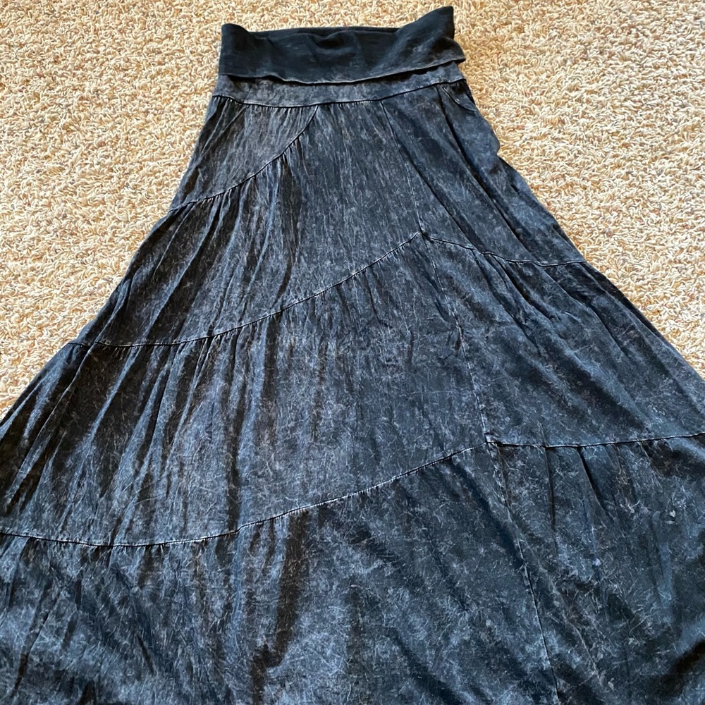 Dark Marbled Gray/Black Maxi Skirt Small